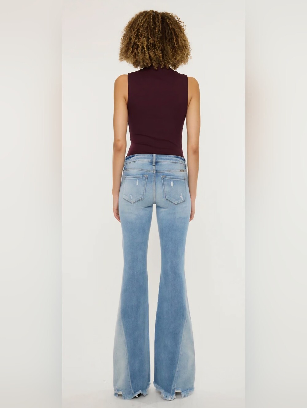 KanCan Mid Rise Medium Contrast Wash Flare Jeans Vintage Style Stretch 7/27 NEW - Picture 8 of 12